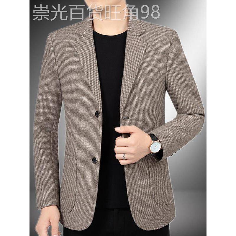 休闲西装男士2025春秋季新款上衣中青年商务休闲西服便西外套时尚