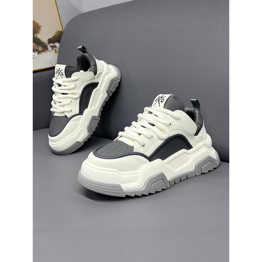 欧站时装设计风格制作！拼接舒适和多功能厚底增高爸爸鞋的男人