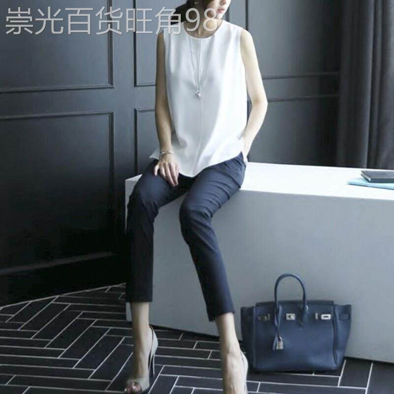 黑色西装裤女2026新款夏季薄款高腰显瘦直筒九分小脚休闲烟管裤子