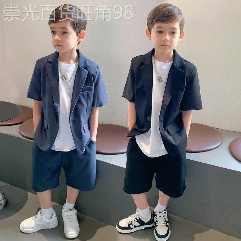 韩国Uamtor男童西装套装夏季休闲小西服男生帅气主持人英伦风礼服