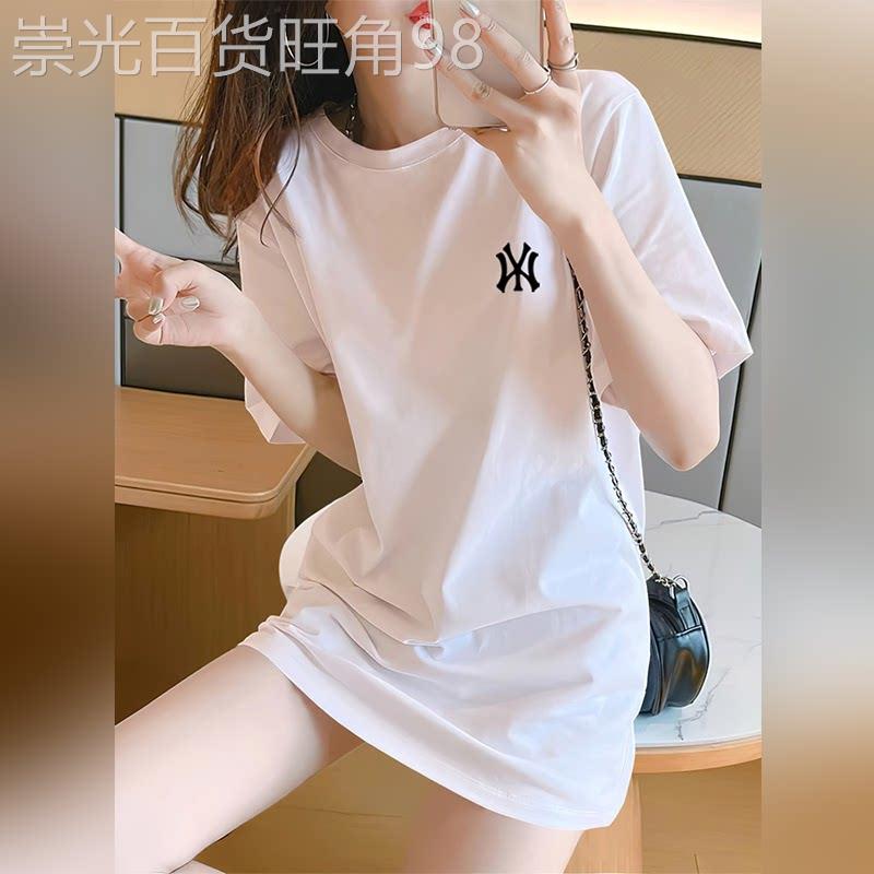 潮牌中长款大版t恤女士2026夏季新款遮屁股宽松字母半袖印花短袖
