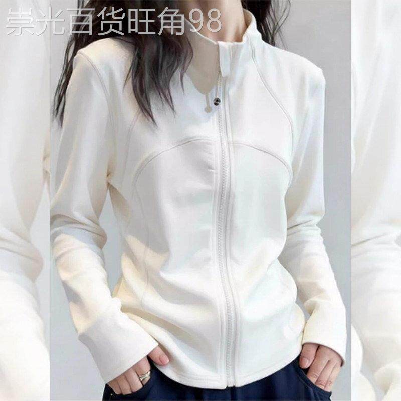 半高领早春秋打底衫女2026新款单拉链开衫瑜伽服上衣掐腰运动外套