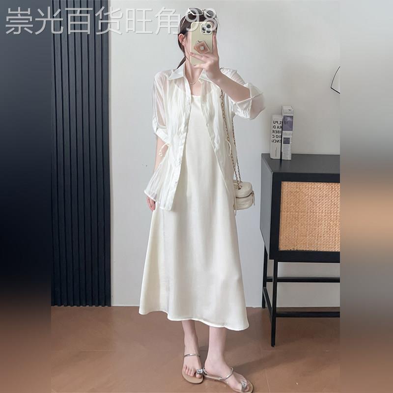 潮牌巨好看的吊带洋装女2026夏季高级感防晒衬衫两件套裙子套装