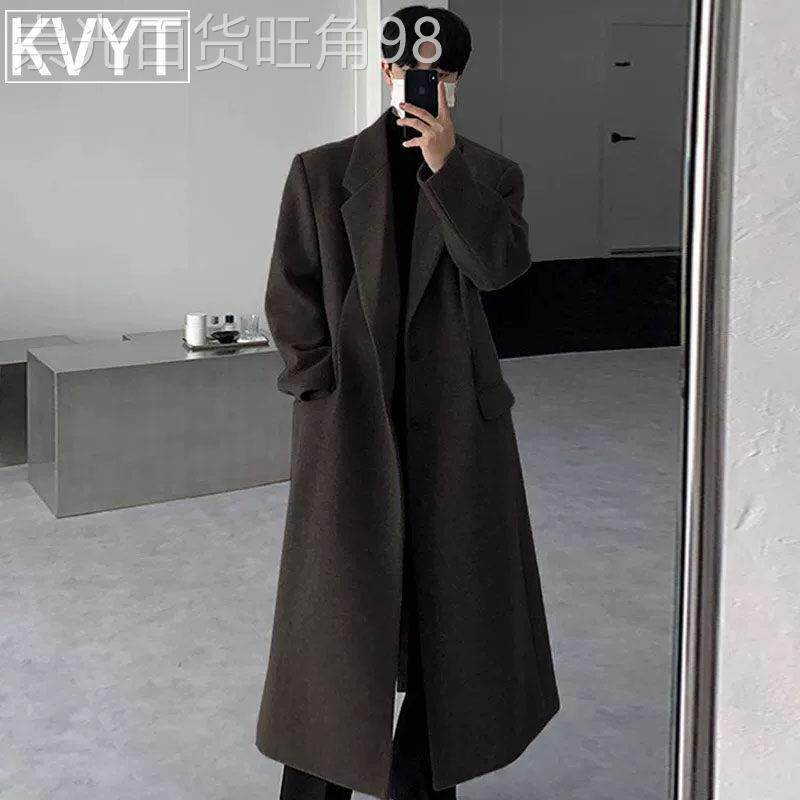 高级感中长款风衣外套男款秋冬穿搭2026新款英伦风休闲毛呢大衣男