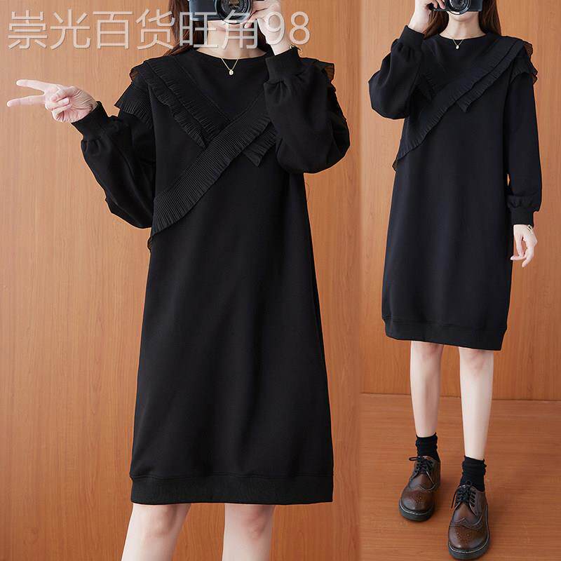 长袖连衣裙女2026春秋新款时尚休闲设计感小众女士中长款卫衣裙子