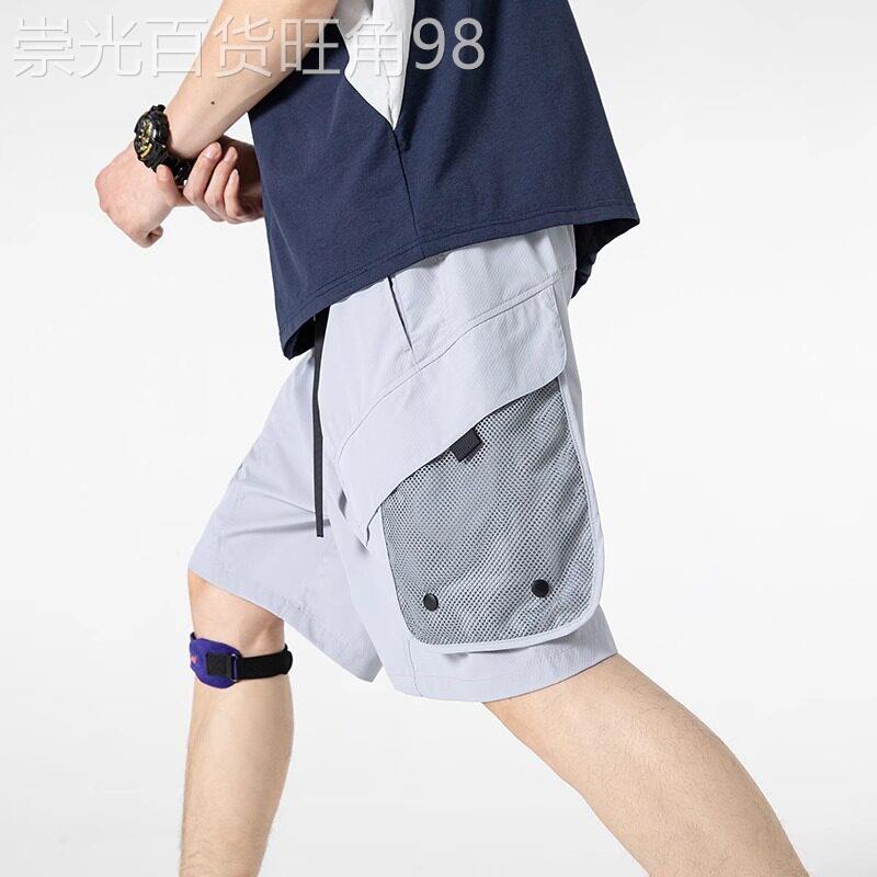 it neith BIAS潮牌机能风运动休闲五分裤男夏季街头宽松阔腿短裤