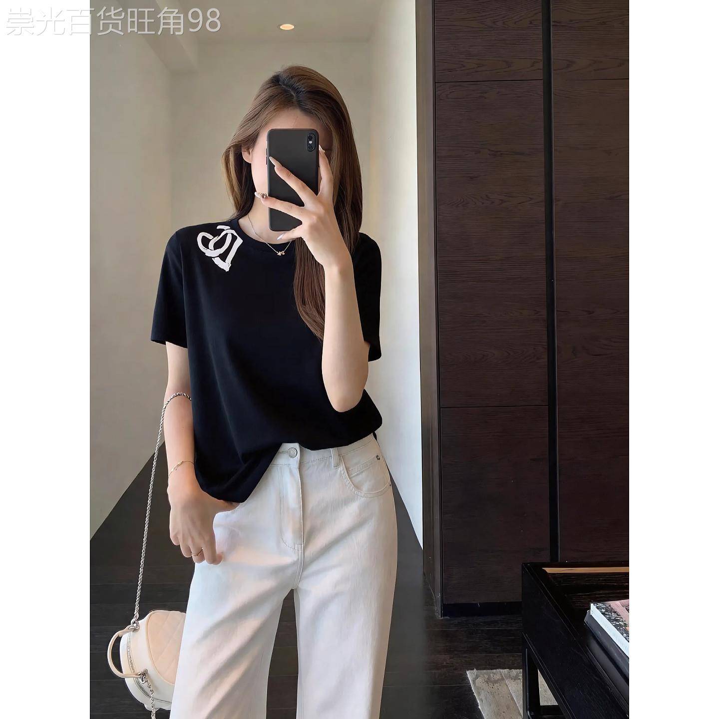 韩国潮流字母印花天丝短袖T恤女夏新款大码女装宽松休闲时尚上衣