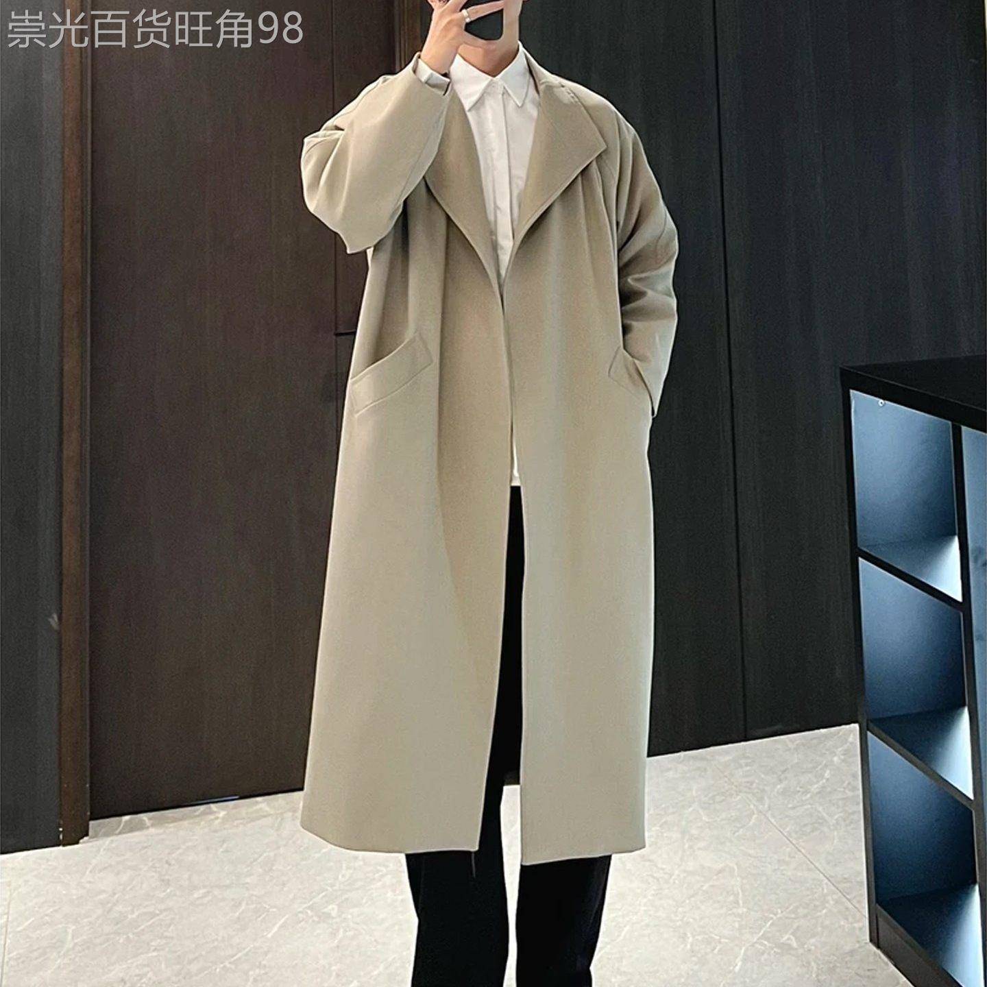 【法国进口男装】男装中长版立领风衣男秋季轻熟风高级感过膝正肩