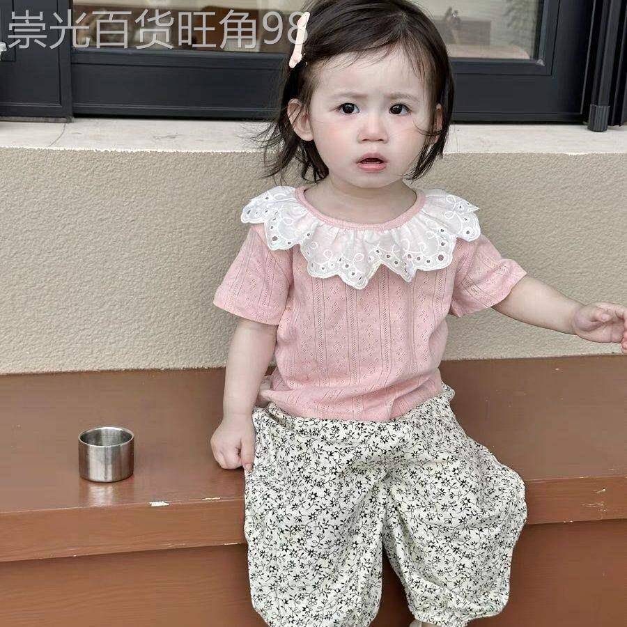 法国BADNUT女宝防蚊裤洋气套装夏季2026新款儿童短袖T恤两件套薄