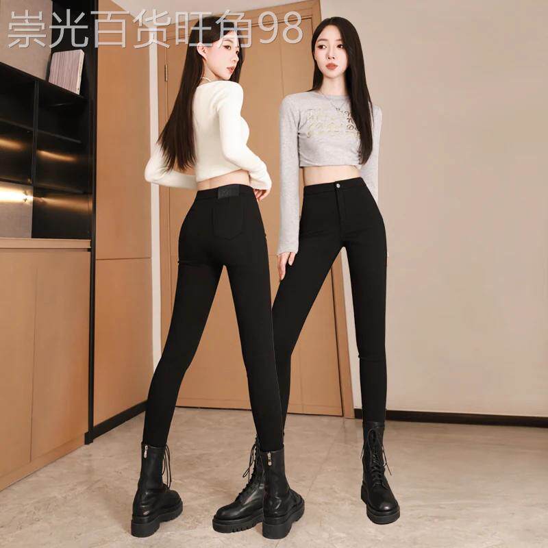 黑色打底裤女春秋2026新款外穿修身显瘦紧身高腰弹力小脚铅笔长裤