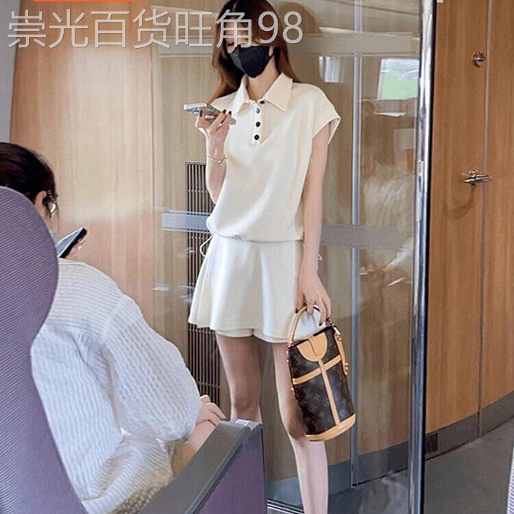 班奈悦韩系运动休闲套装夏2025洋气时髦宽松显瘦短袖短裤裙两件套