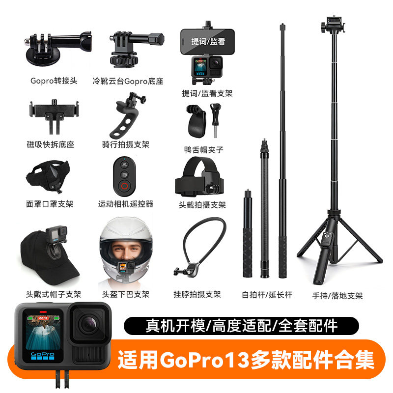 GoPro13头戴鸭舌帽挂脖支架配件图片