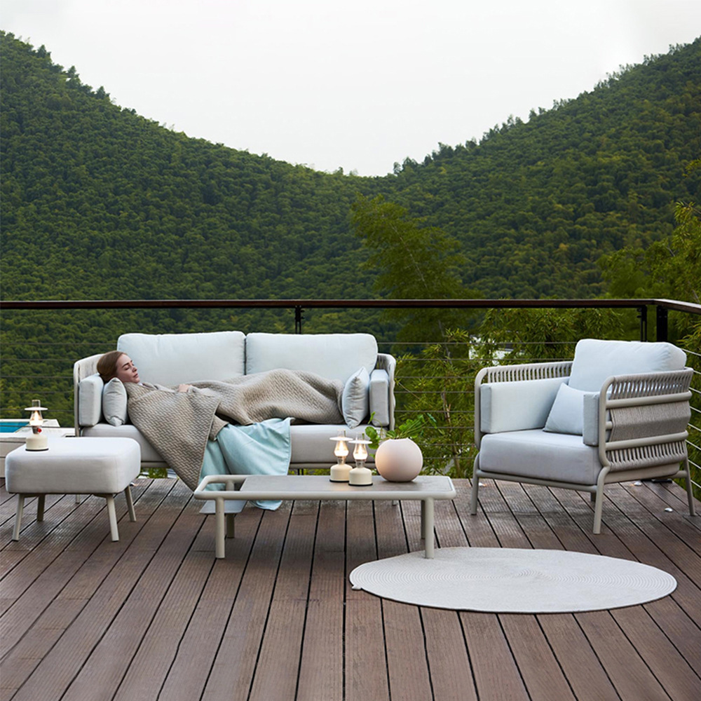 户外沙发庭院露天别墅花园民宿游泳池休闲阳台藤编家具室外藤沙发