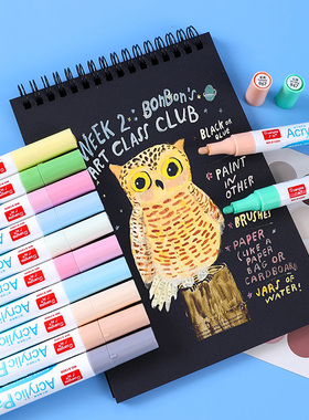 广纳S1000莫兰迪色丙烯笔绘画马克笔DIY学生美术手绘动漫设计彩绘学生画册涂鸦笔丙烯颜料套装3.048色套装