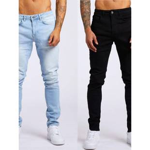 牛仔裤 新款 ins潮流修身 高腰小脚裤 trousers 2025欧美男士 Men 夏季