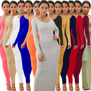 bodycon long dresses fashion party women slim dress