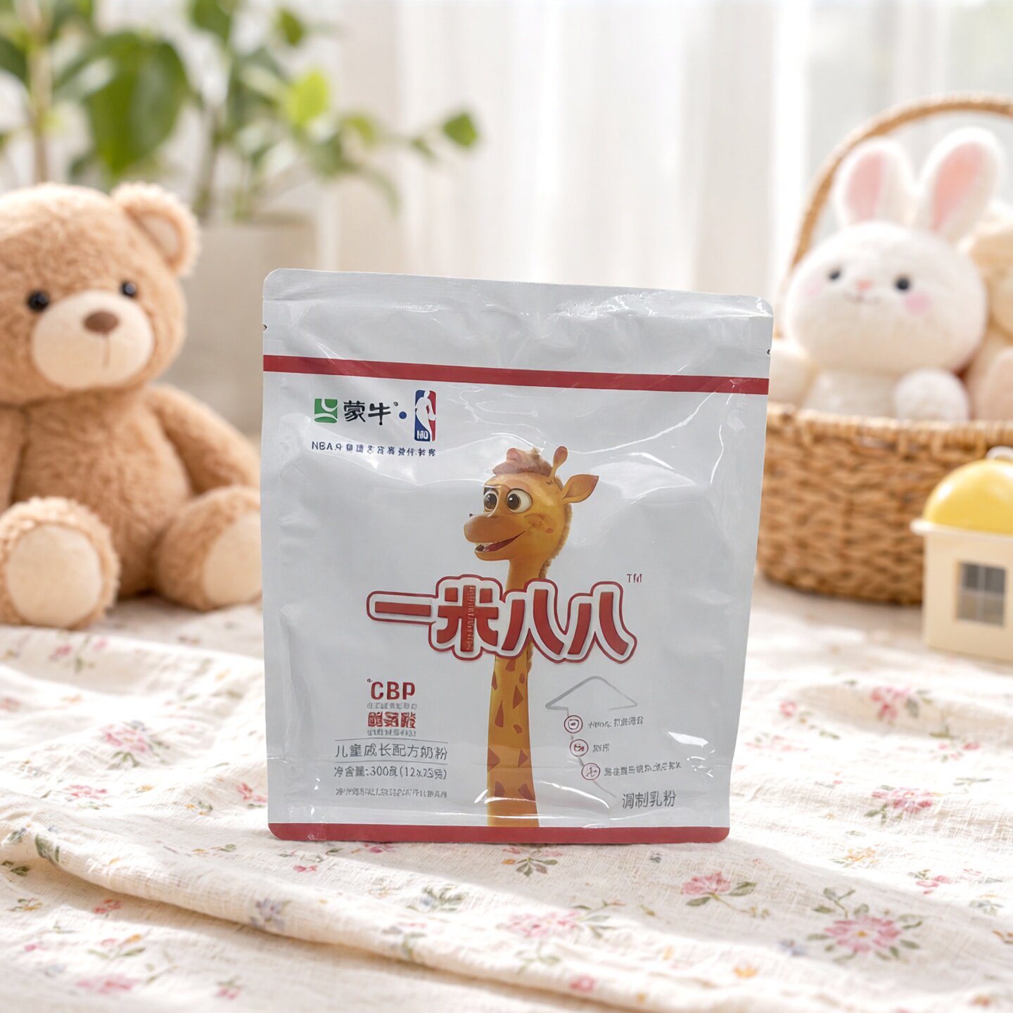 蒙牛一米八八儿童成长奶粉独立包装青少年高钙铁锌硒300g袋装正品