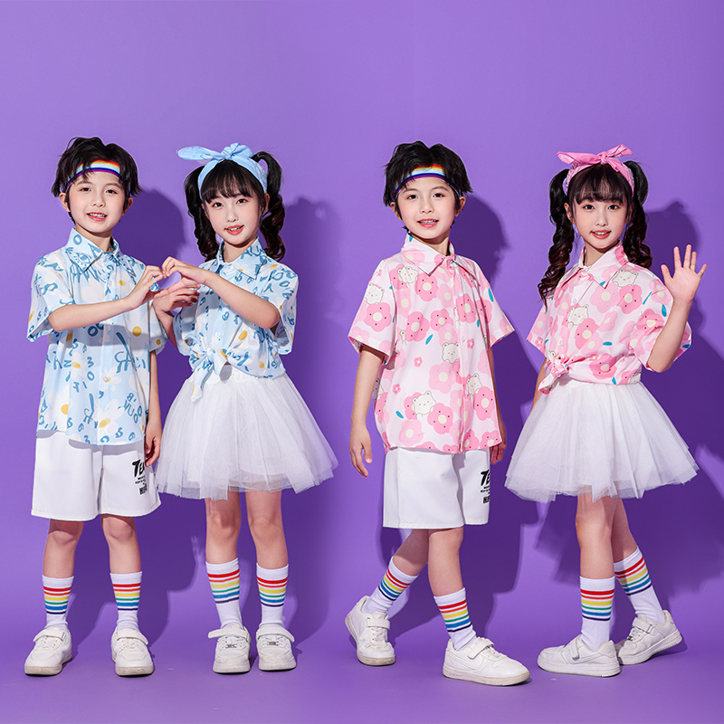 六一儿童表演服幼儿园纱裙舞蹈小学生合唱班服啦啦队港风啦啦操服