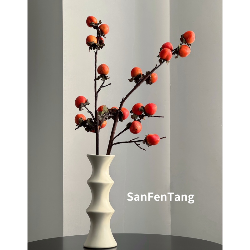 柿子果实 仿真植物 仿真花新年柿柿如意 春节客厅桌面年宵花盆栽
