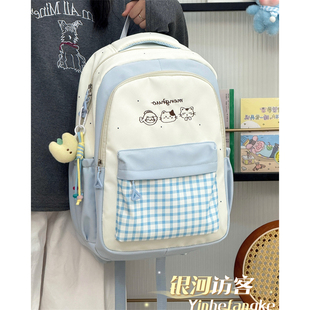 日系ins可爱学院风书包初中女生高中生百搭大容量双肩包电脑背包