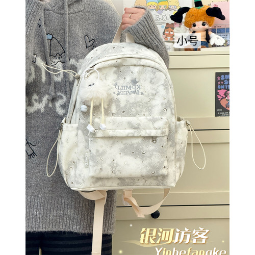 ins风满天星书包女 小众设计高中生大学生百搭双肩包轻便旅行背包