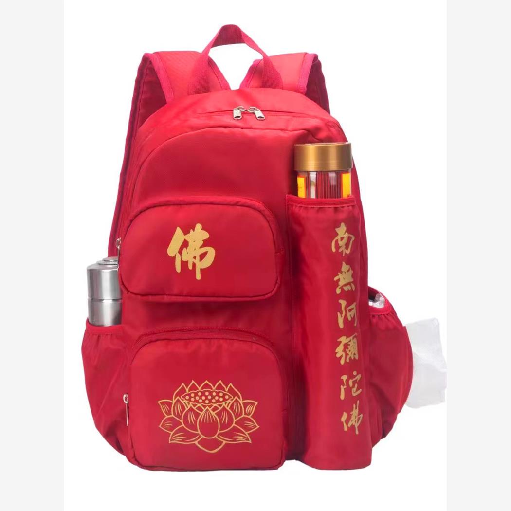 上山拜拜双肩背包佛系禅