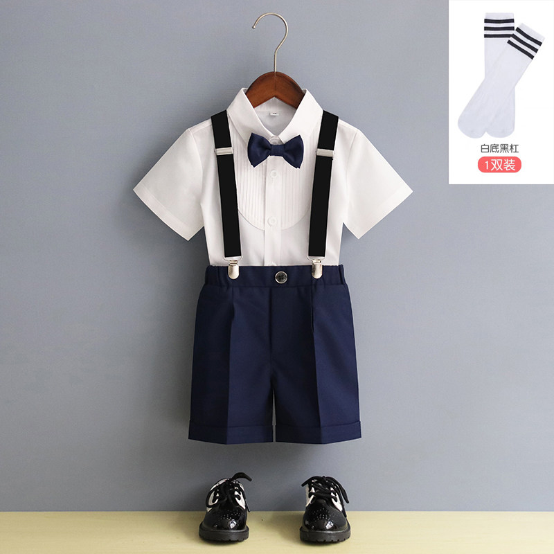 儿童男童礼服套装英伦风主持人走秀钢琴演出服夏季花童服装小西装