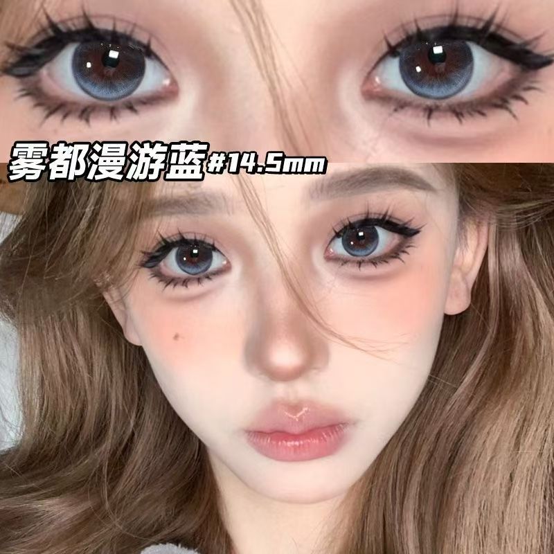 美瞳半年抛小大直径蓝灰色自然高光女正品官方旗舰店隐形眼镜佩可