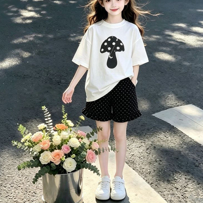 女童短袖T恤套装2026夏装韩版