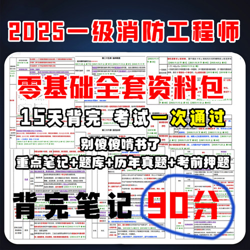 2025年消防工程师三色笔记历年真题库一消思维导图押题密卷资料包