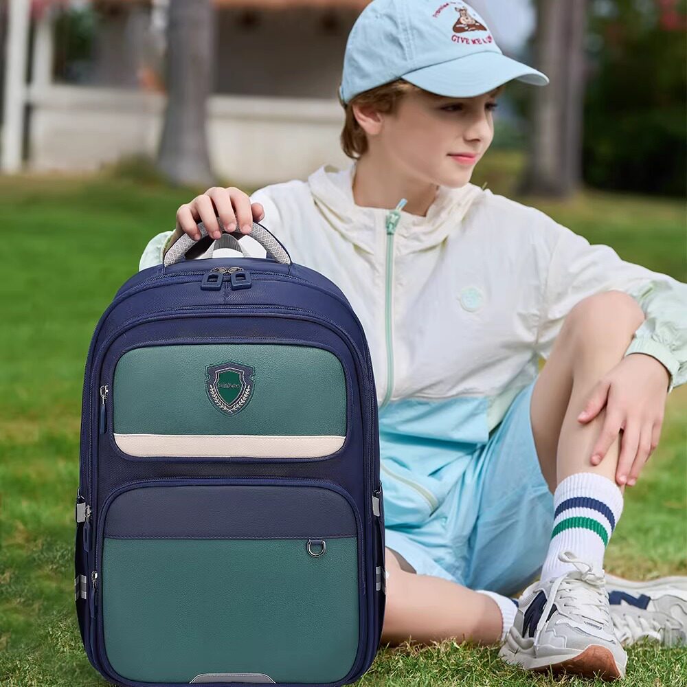 宾比书包儿童轻便减负护脊三到六年级小学生男童大容量双肩包女生