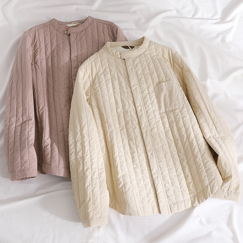 撤柜奥特莱斯清仓捡漏轻薄绗缝羽绒棉服女冬季立领衬衫棉衣短外套