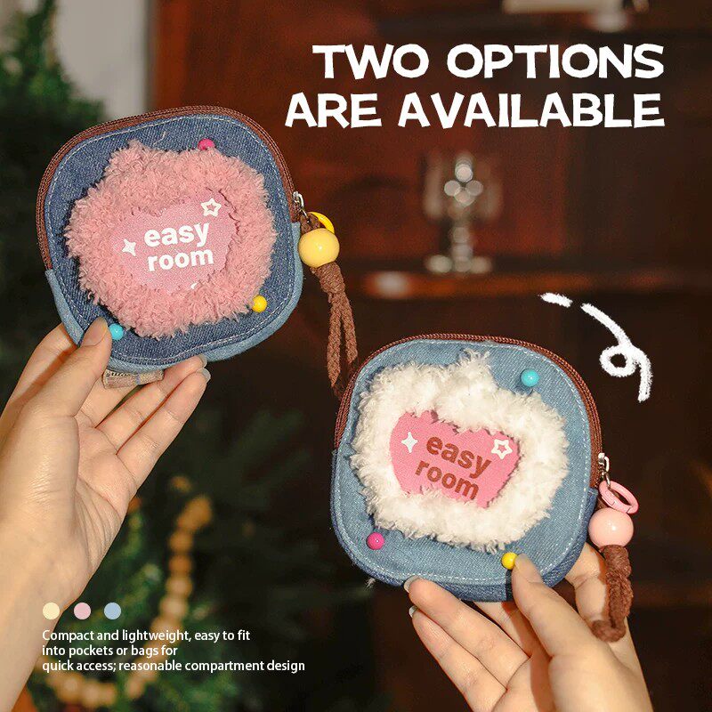 深蓝牛仔方圆卫生巾月事包包便携大容量学生收纳袋收纳包姨妈巾包