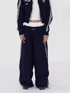 男女款 badblood尼龙薄款 宽松显瘦休闲运动嘻哈街舞阔腿裤 长裤 夏季