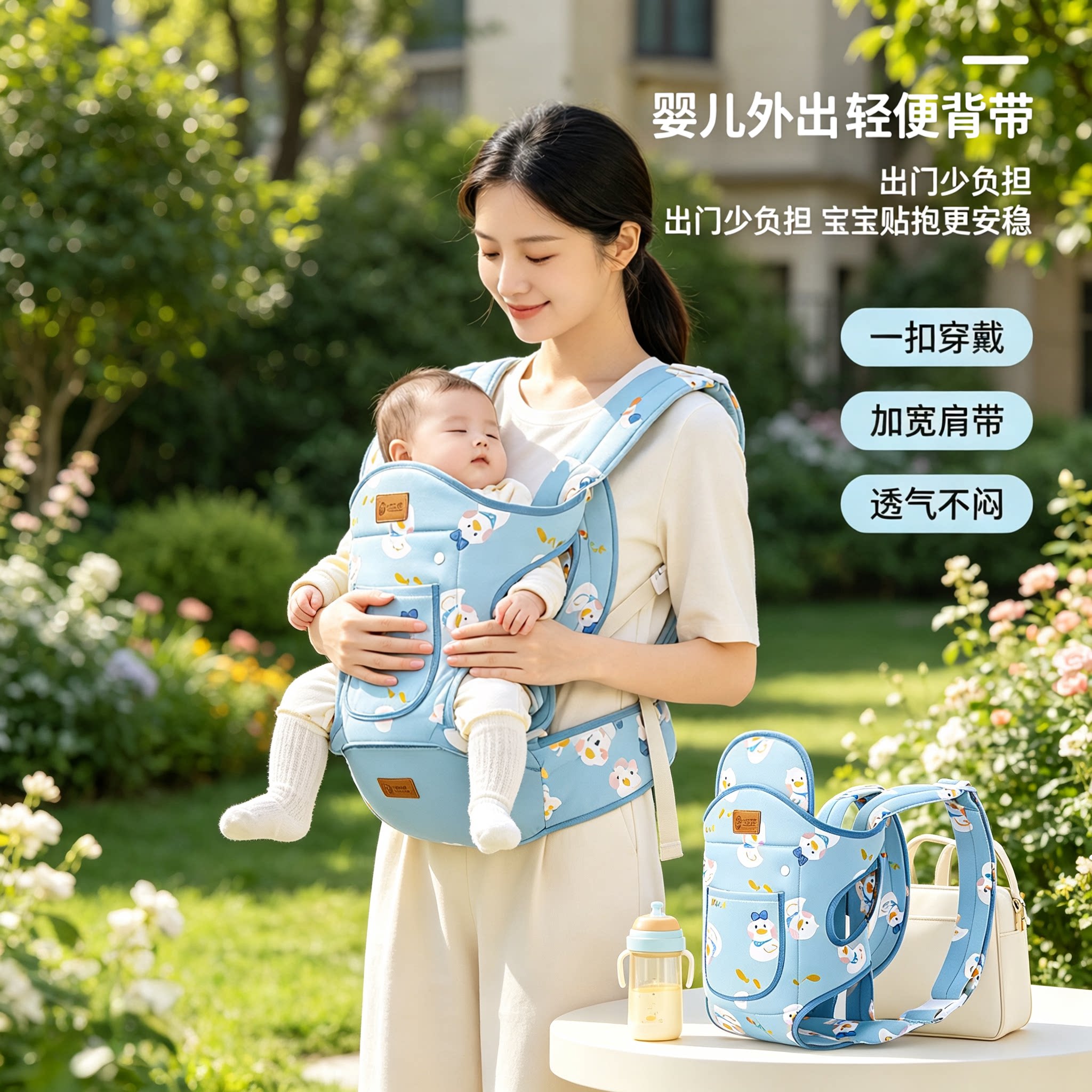新生儿前后两用轻便外出背带