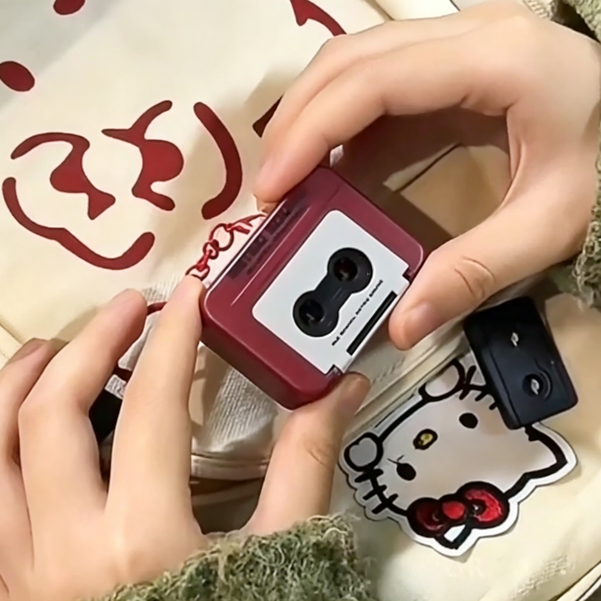 抖音热门同款迷你复古录音机情侣礼物钥匙扣可录音的趣味音乐盒挂