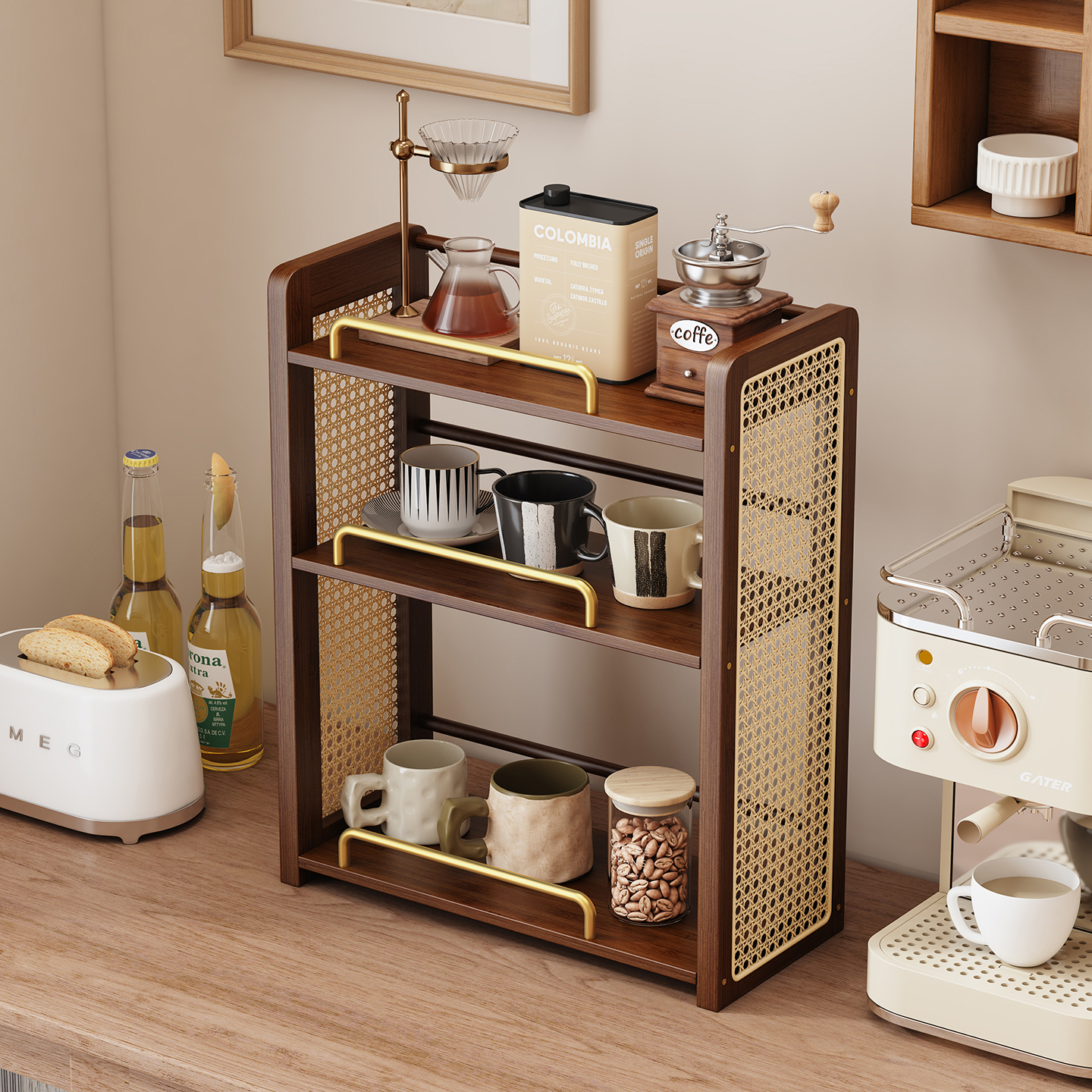 桌面置物架多层收纳架餐桌水杯架