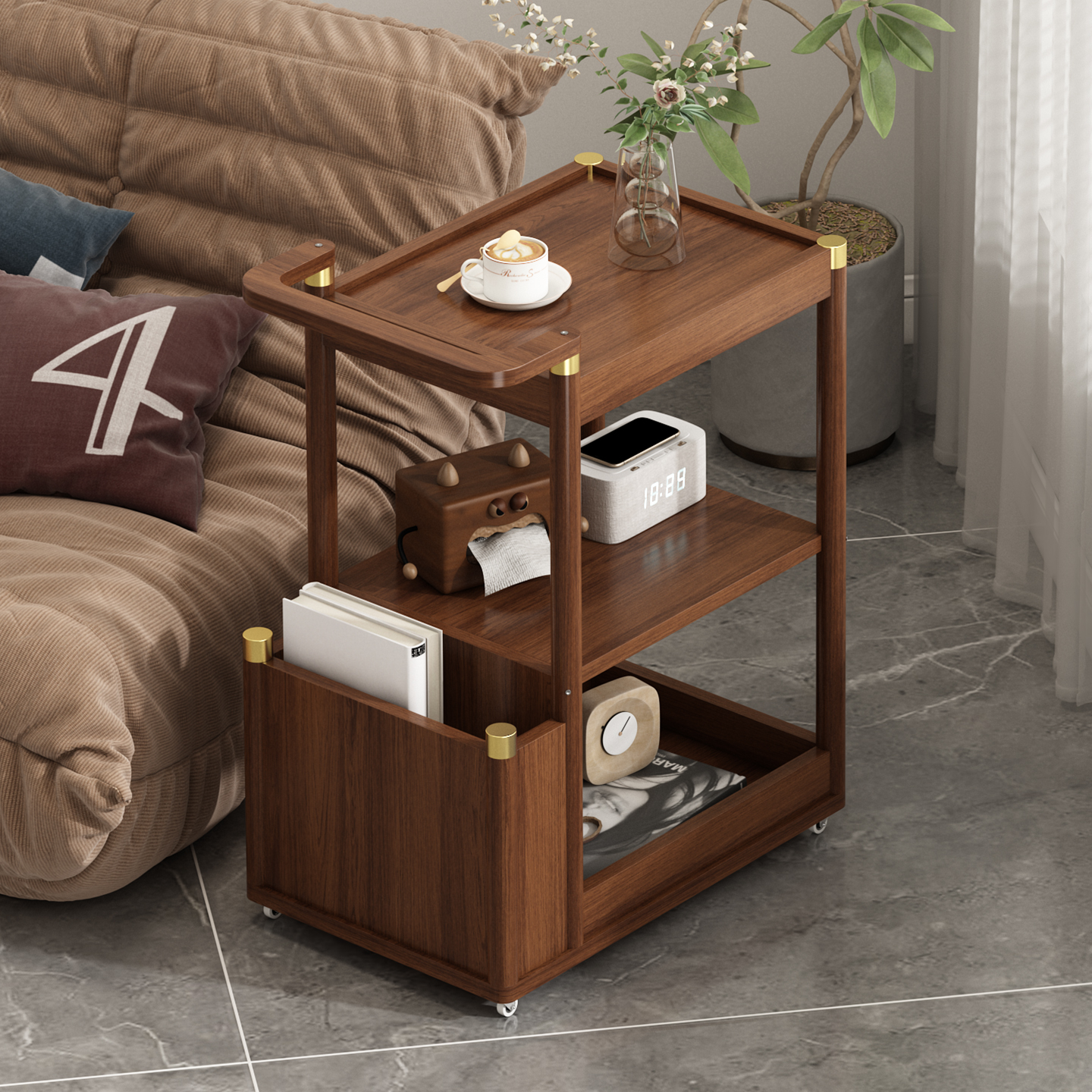 沙发边柜客厅边几移动茶几小推车