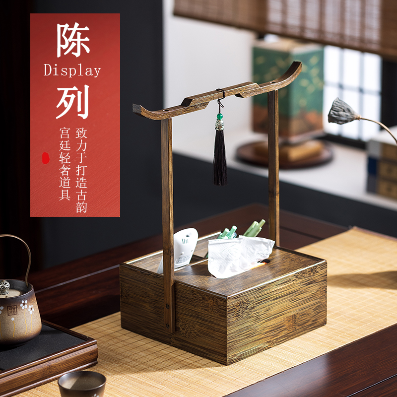 桌面纸巾盒家用客厅抽纸盒多功能茶几收纳盒轻奢高档餐桌餐巾纸盒