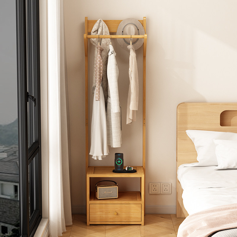 床头柜衣帽架一体卧室落地抽屉衣架家用挂衣架床边衣服收纳置物架,住宅家具,衣帽架,淘宝优惠券,粉丝福利购,淘宝优惠卷