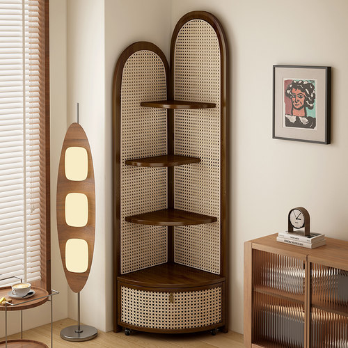 转角置物架餐边柜墙角落地三角柜