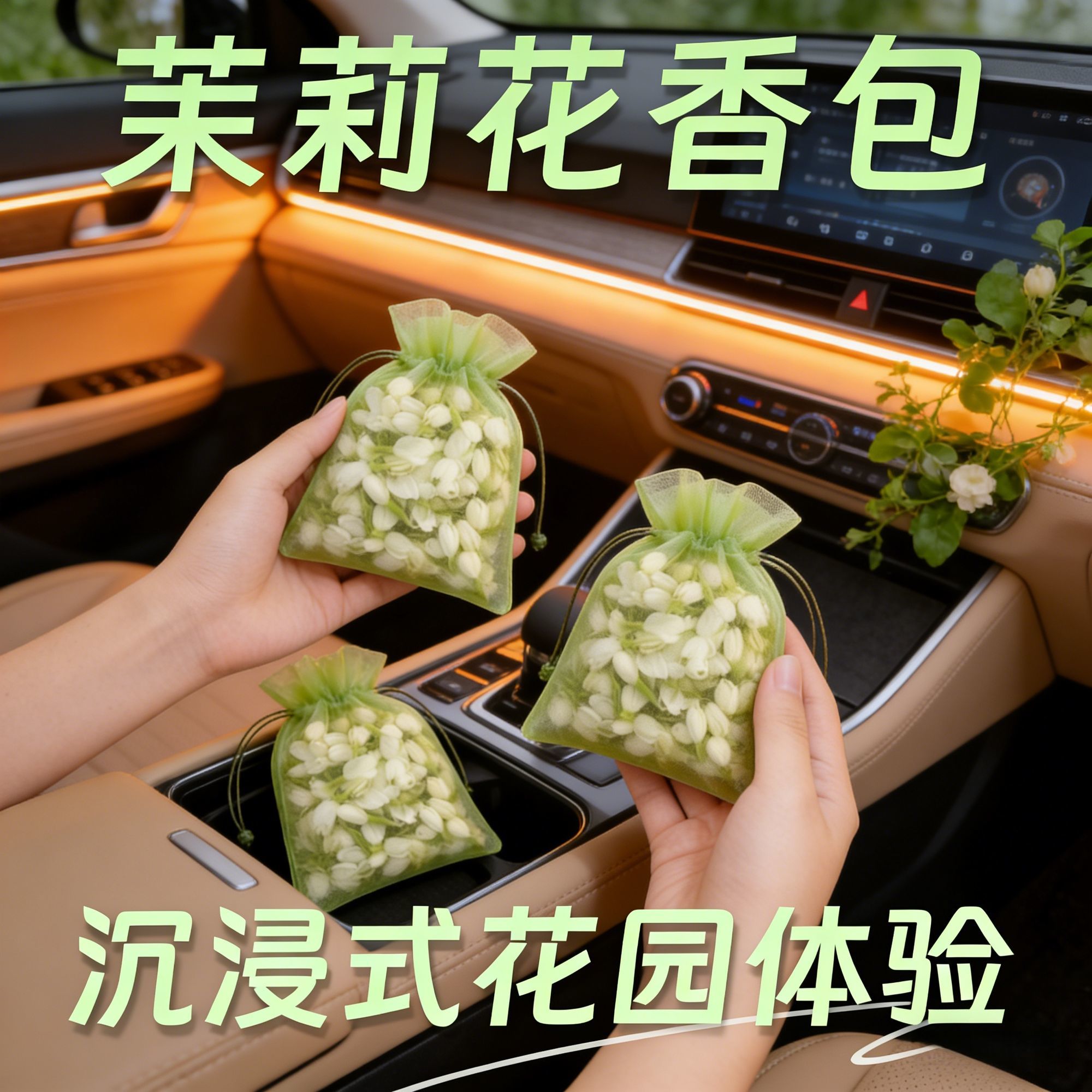 车载茉莉花干花香包香囊香薰衣柜图片
