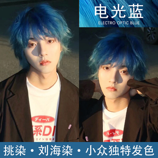 电光蓝染发剂克莱因蓝植物纯雾霾蓝染发膏鸢尾蓝黑坏男孩蓝独角兽