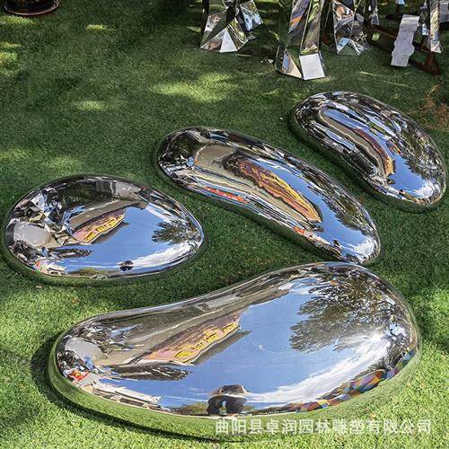 不锈钢电镀鹅卵石雕塑镜面椭圆坐凳售楼部草坪庭院水景水滴摆件,基础建材,砂岩雕刻,淘宝优惠券,粉丝福利购,淘宝优惠卷