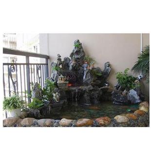 GRC构件假山流水喷泉设计施工大型仿真恐龙玻璃钢卡通门头雕塑