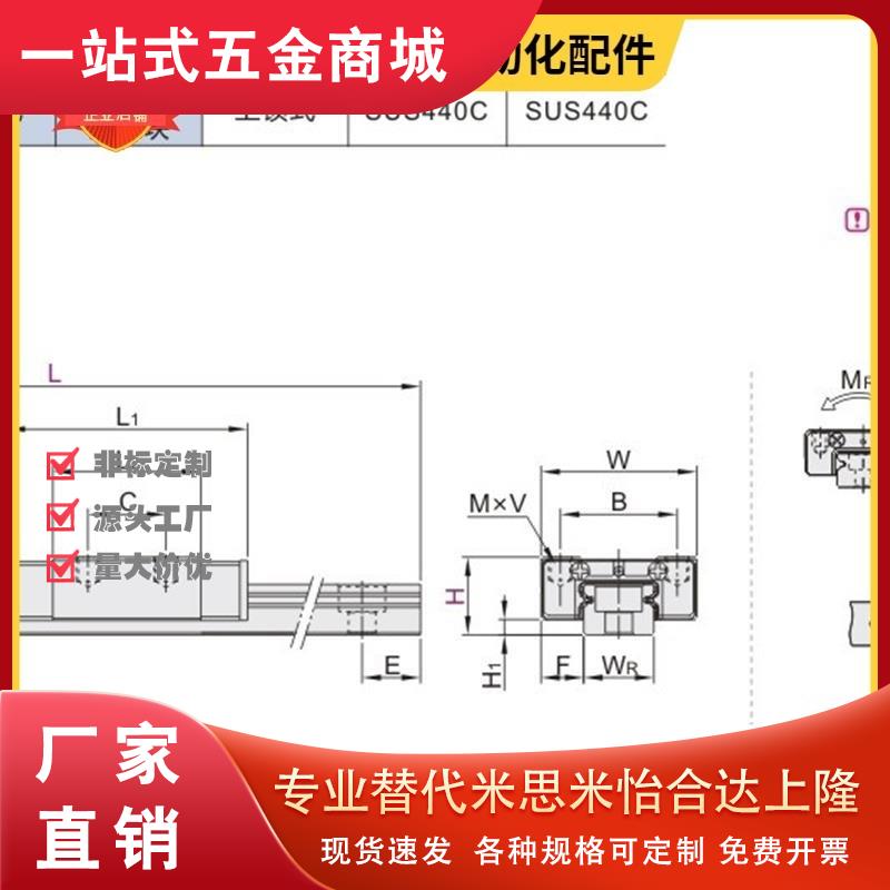 IAC21/22-H20-L选择微型直线导轨滑块加型(ZF)4~10&mu