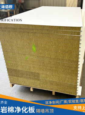 包安装机制岩棉彩钢板防火保温夹芯净化板洁净车间厂房隔墙断吊顶