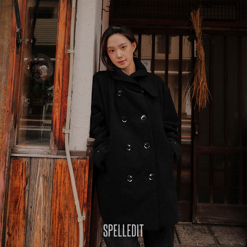 SPELLEDIT2025冬季新品披肩领羊毛大衣韩系复古加厚毛呢外套女,女装/女士精品,毛呢外套,淘宝优惠券,粉丝福利购,淘宝优惠卷