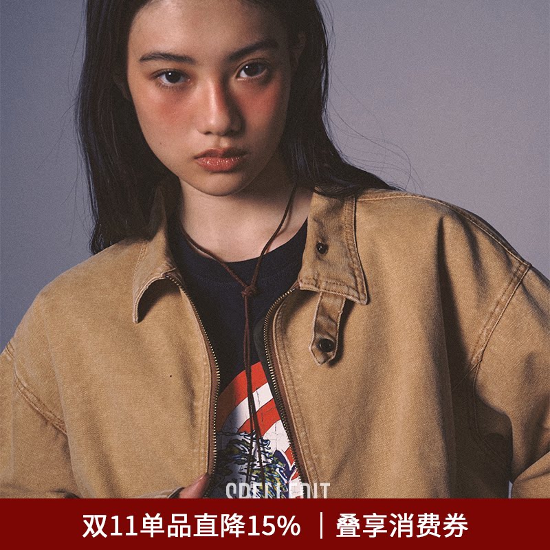 SPELLEDIT2026秋季新品可拆卸夹棉工装夹克时尚两穿宽松百搭外套