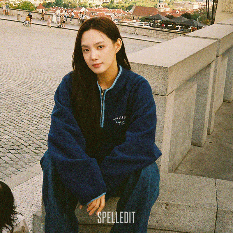 SPELLEDIT新品摇粒绒半拉链卫衣